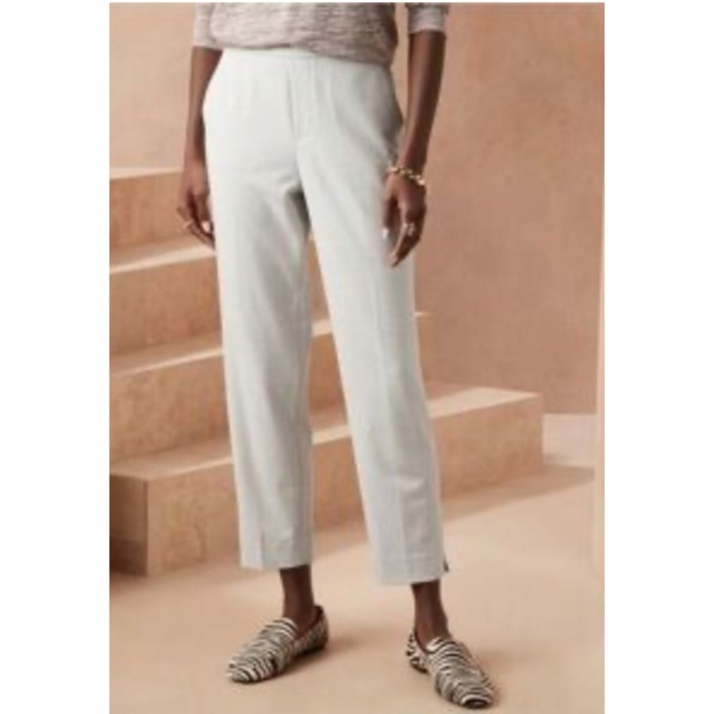 Banana Republic Hayden Ankle Pant Light Gray Elastic Waist Womens 2 New